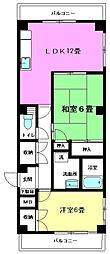 マンション伊興 2階2LDKの間取り