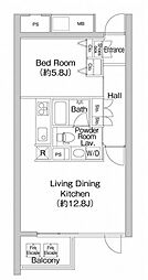 プライムアーバン市谷仲之町 3階1LDKの間取り