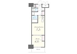 新宿区若松町マンション 1DKの間取図画像