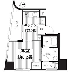 Reno新宿若松町 1Kの間取図画像