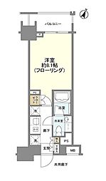 クレヴィア新宿若松町 1Kの間取図画像