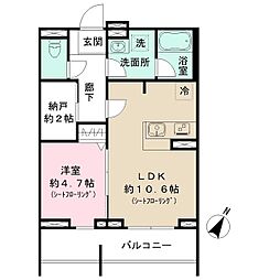 パークサイド宗峯 1SLDKの間取図画像