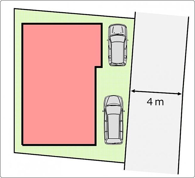 （区画図）駐車スペースは2台分！自転車を置く余裕もありそうですね！