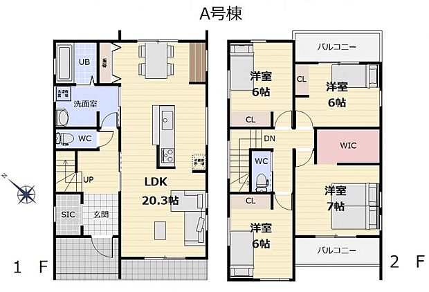 《A棟》シューズインクローク・ウォークインクローゼット付き4LDK