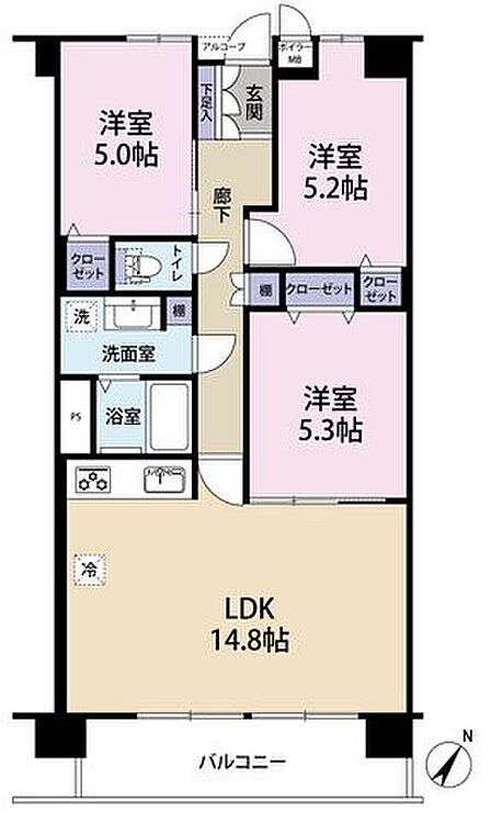3LDK 間取り