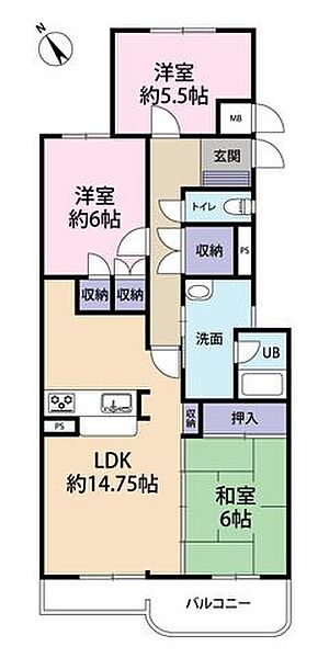 ファミリーにおすすめの3LDKタイプ