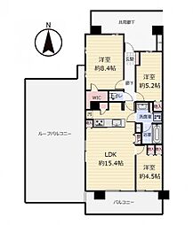 レーベン小鶴新田THEONE 3LDKの間取図画像