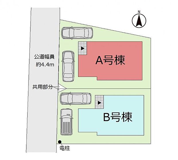 【配置図】各棟カースペース2台分有り