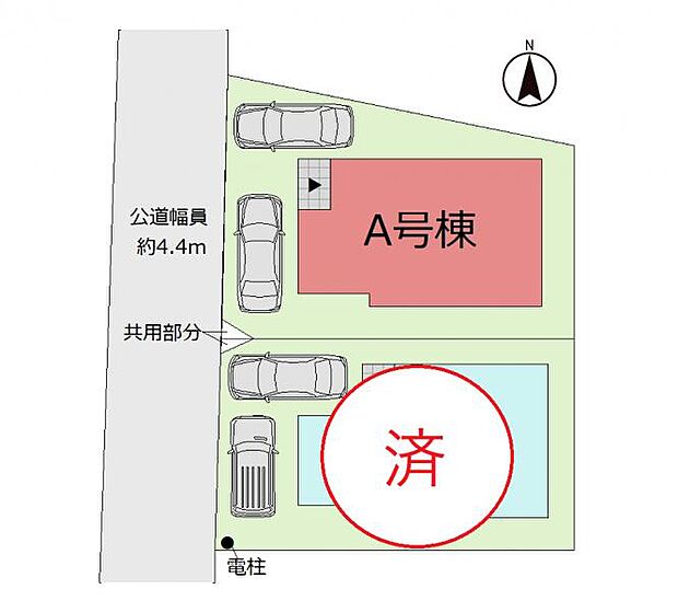 【配置図】各棟カースペース2台分有り