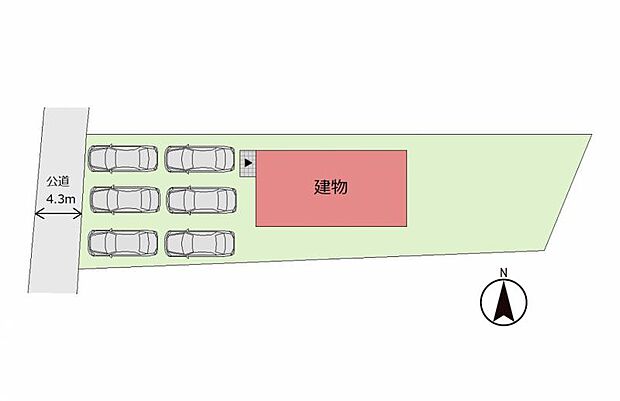 (配置図)最大6台駐車可能※駐車位置・台数はイメージです