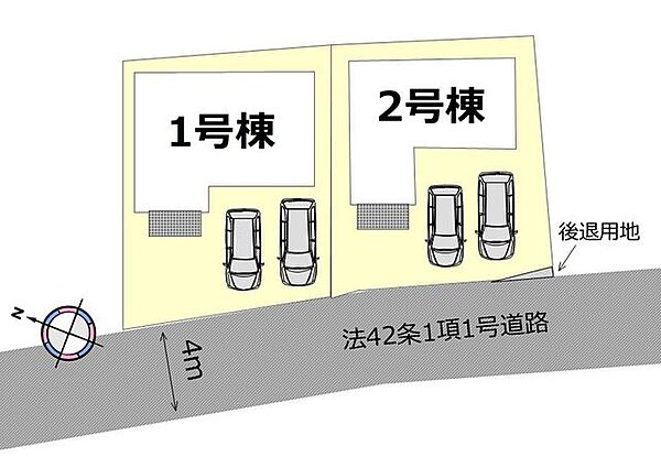 【配置図】各棟カースペース並列2台可