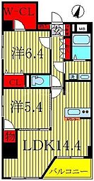 つくばエクスプレス 流山おおたかの森駅 徒歩4分の賃貸マンション 7階2LDKの間取り