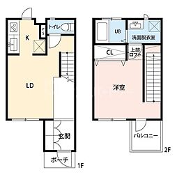 つくばエクスプレス 柏の葉キャンパス駅 徒歩6分の賃貸テラスハウス 1階1LDKの間取り