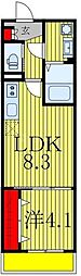 東武野田線 豊四季駅 徒歩4分の賃貸アパート 2階1LDKの間取り