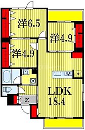 つくばエクスプレス 流山セントラルパーク駅 徒歩16分の賃貸アパート 2階3LDKの間取り