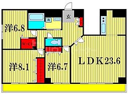 つくばエクスプレス 流山おおたかの森駅 徒歩3分の賃貸マンション 4階3LDKの間取り