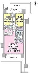 JR常磐線 我孫子駅 徒歩4分の賃貸マンション 8階2LDKの間取り