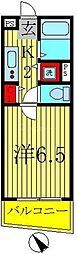 JR常磐線 柏駅 徒歩9分の賃貸マンション 6階1Kの間取り