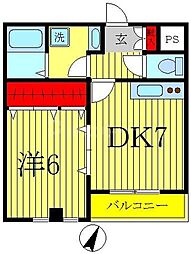 つくばエクスプレス 南流山駅 徒歩4分の賃貸マンション 1階1DKの間取り