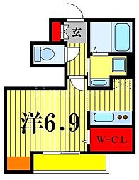 JR常磐線 南柏駅 徒歩6分の賃貸マンション 1階1Kの間取り