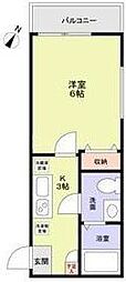 つくばエクスプレス 柏の葉キャンパス駅 徒歩10分の賃貸アパート 3階1Kの間取り