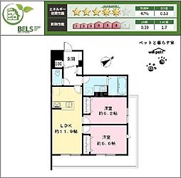 つくばエクスプレス 柏たなか駅 徒歩17分の賃貸アパート 3階2LDKの間取り