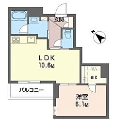 シャーメゾンブルーム 1LDKの間取図画像
