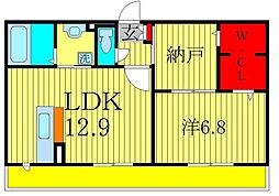 エスポワールD 1LDKの間取図画像