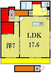 サンピア北小金 1LDKの間取図画像