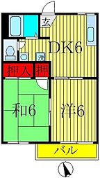 サンハイツミタケ 2DKの間取図画像