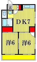 コーポCELG 2DKの間取図画像