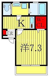 プレシャス東初石 1Kの間取図画像