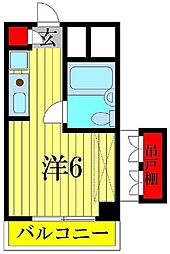紫屋ビル ワンルームの間取図画像