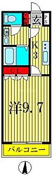 イコール・アルパイン 1Kの間取図画像
