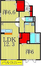 アイビー 2LDKの間取図画像