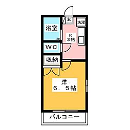 Ｍ・Ｋハイツ 1階1Kの間取り