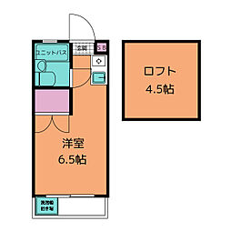 ハイツ夏栄 1階ワンルームの間取り