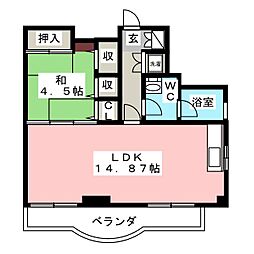 椿マンション 1LDKの間取図画像