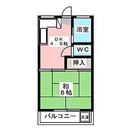 パークサイドハイツ 1DKの間取図画像