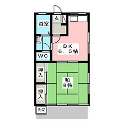 パークハイム上鷺 1DKの間取図画像