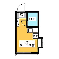 第3ハイツエルモア ワンルームの間取図画像