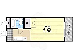 フラウリッシュ相栄 5階1Kの間取り