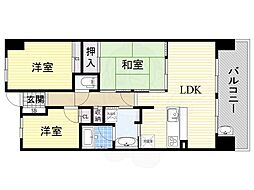 おおさか東線 城北公園通駅 徒歩7分の賃貸マンション 11階3LDKの間取り