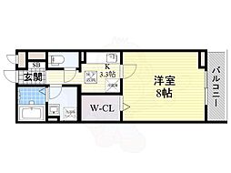 Osaka Metro今里筋線 清水駅 徒歩3分の賃貸アパート 1階1Kの間取り