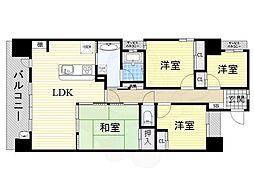 おおさか東線 城北公園通駅 徒歩7分の賃貸マンション 9階4LDKの間取り