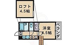 メゾンイストワール 5階1Kの間取り