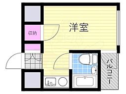 ウエインカーサ守口 ワンルームの間取図画像