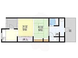 Osaka Metro谷町線 太子橋今市駅 徒歩7分の賃貸一戸建て 1階2Kの間取り