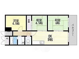 清公苑マンション 3階3DKの間取り
