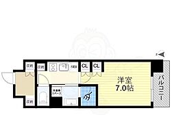 Osaka Metro谷町線 都島駅 徒歩1分の賃貸マンション 7階1Kの間取り